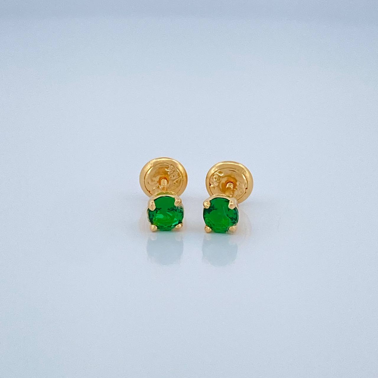 Stud Earrings Bezel 0.85gr / 18K Yellow Gold %