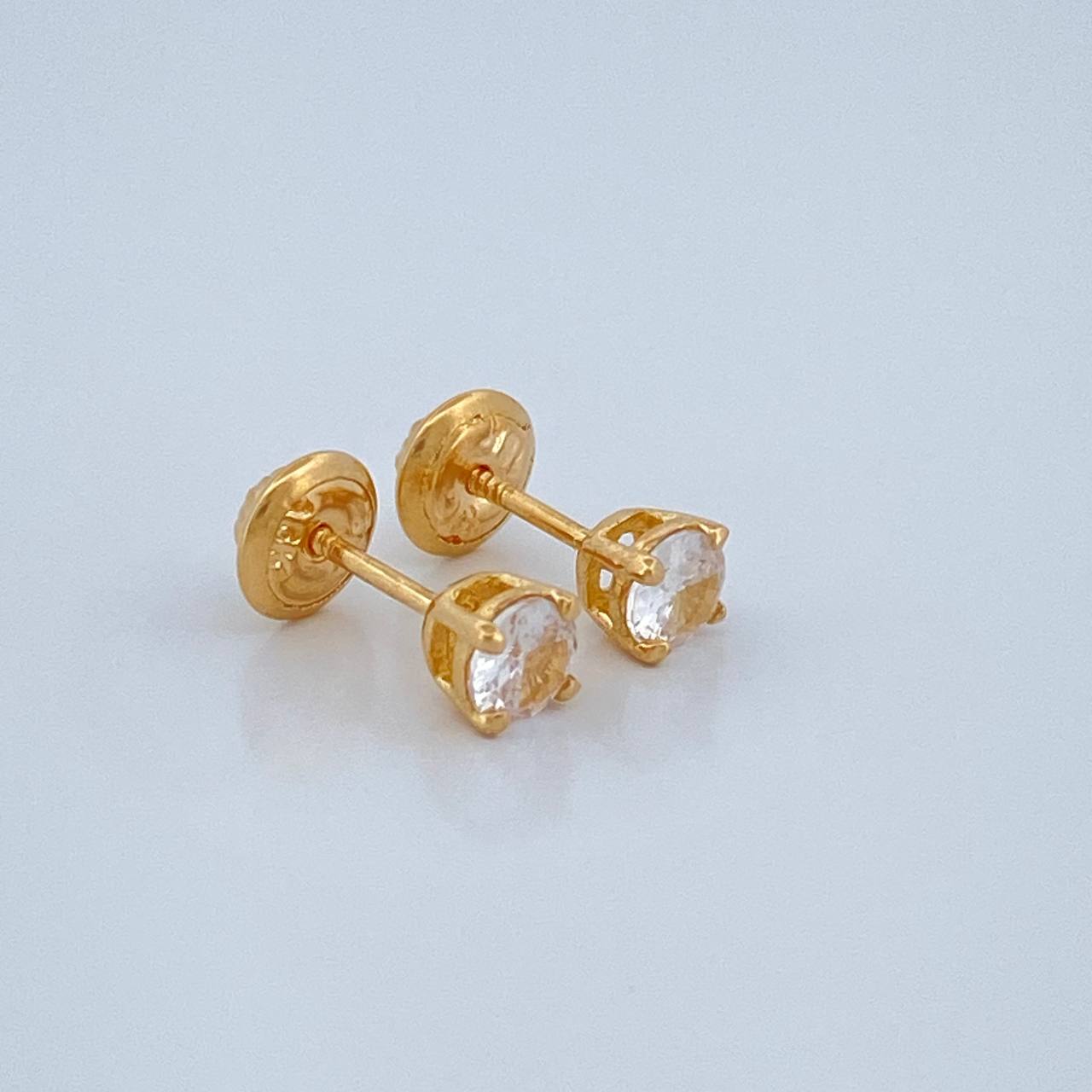 Stud Earrings Bezel 0.95gr / 18K Yellow Gold %