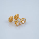 Stud Earrings Bezel 0.95gr / 18K Yellow Gold %