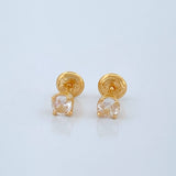 Stud Earrings Bezel 0.95gr / 18K Yellow Gold %