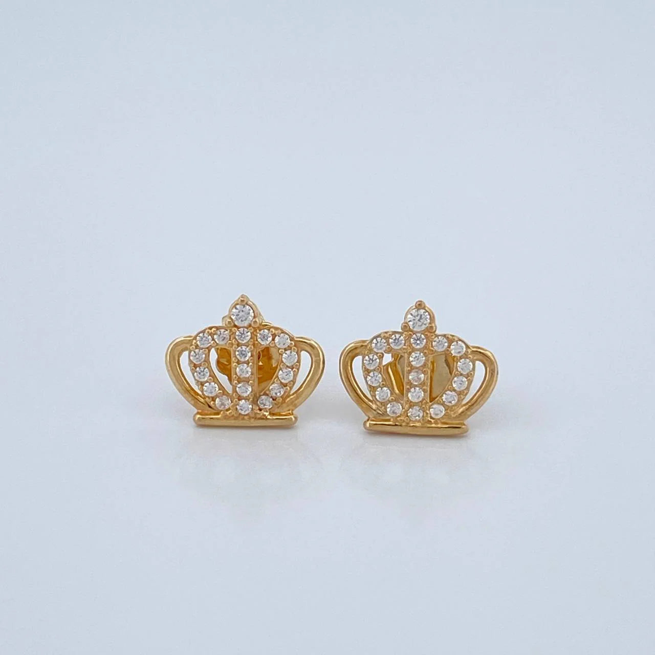 Crown Stud Earrings 1.6 g / in / 9.3 mm Yellow Gold 18K