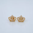 Crown Stud Earrings 1.6 g / in / 9.3 mm Yellow Gold 18K