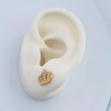 Crown Stud Earrings 1.6 g / in / 9.3 mm Yellow Gold 18K