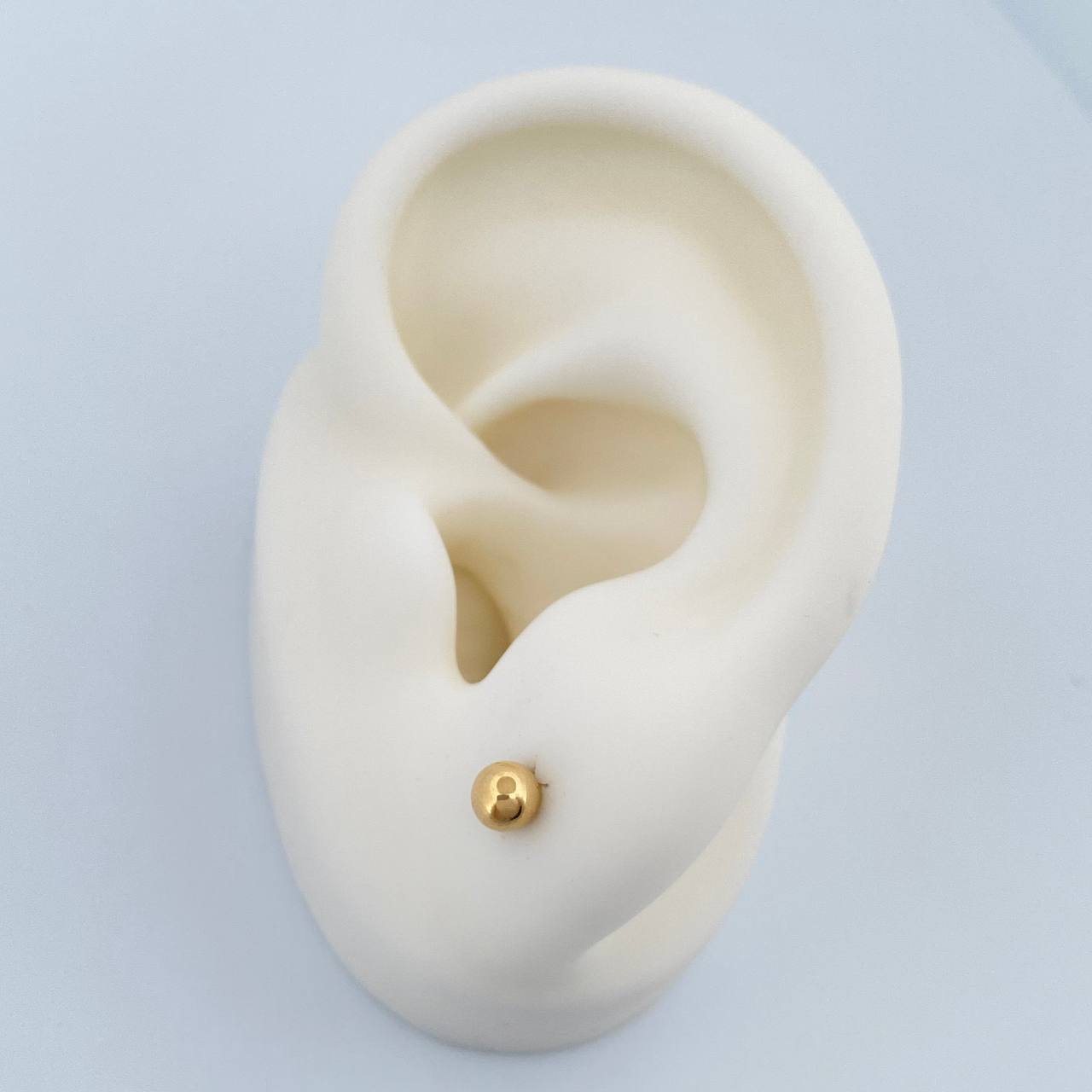 Plain Bead Stud Earrings 0.5gr / 5mm Yellow Gold 18K %