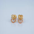 Three Hearts Stud Earrings 0.65gr / 6.1mm Three Golds 18K %