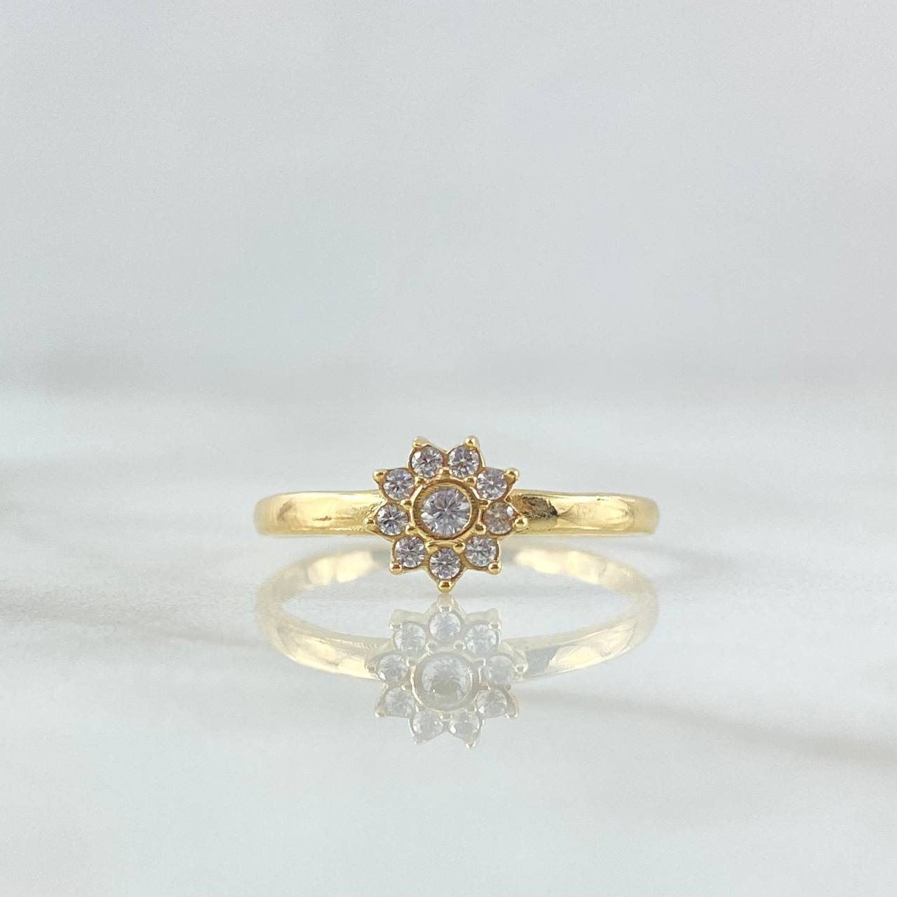 Anillo Flor Nueve Petalos 1.3gr / T5 1/2 / Oro Amarillo 18K *