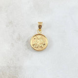 Dije Santisima Trinidad 0.85gr / 2.2cm / Circulo Mate Troquelado Oro Amarillo 18K