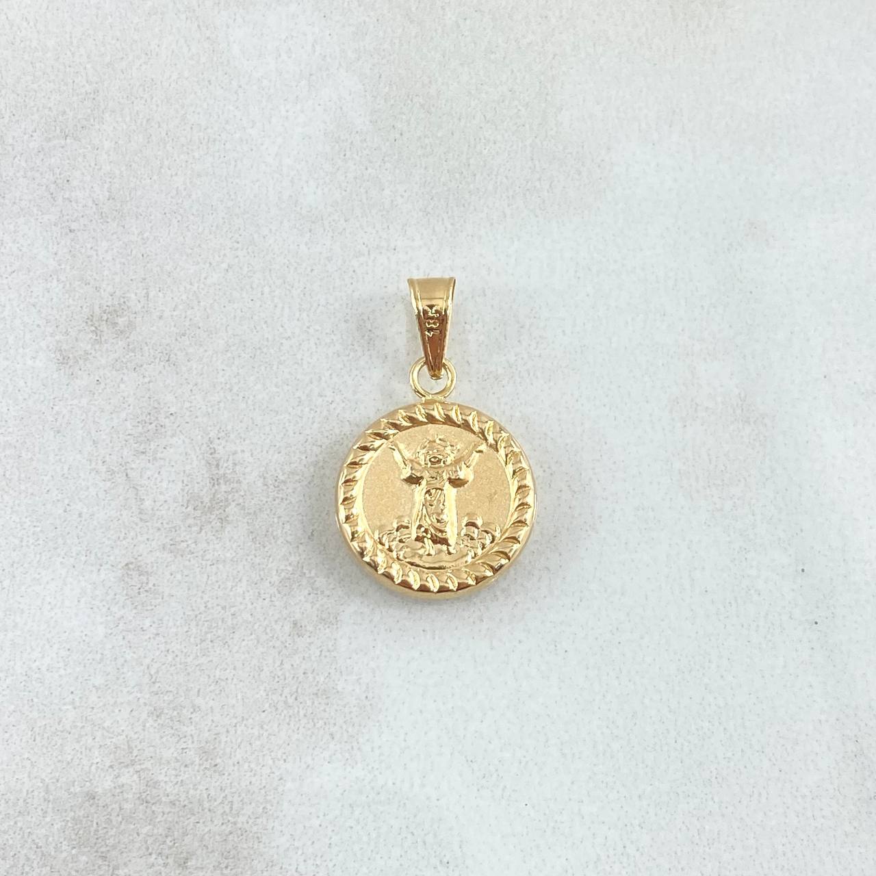 Pendant Divine Child 0.7gr / 2cm / Yellow Gold 18K Bordered Circle