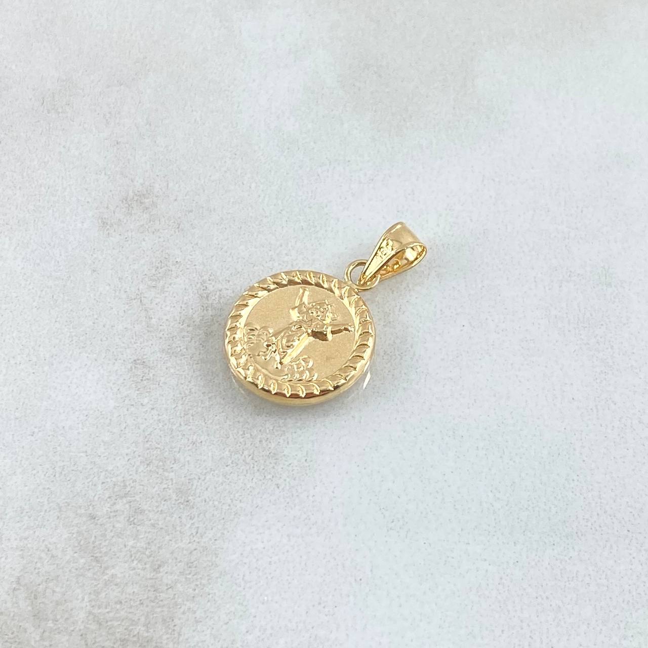 Pendant Divine Child 0.7gr / 2cm / Yellow Gold 18K Bordered Circle