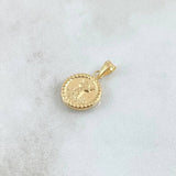 Pendant Divine Child 0.7gr / 2cm / Yellow Gold 18K Bordered Circle