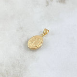Dije San José 0.65gr / 2cm / Ovalo Cargador Liso Oro Amarillo 18K