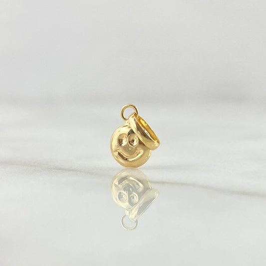 Pendant Happy Face 0.25gr / 1.3cm / Polished 18K Yellow Gold *