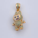 Dije Conejo Sonriente 6.05gr / 1 1/4 in / Dos Oros Amarillo Blanco 18K $