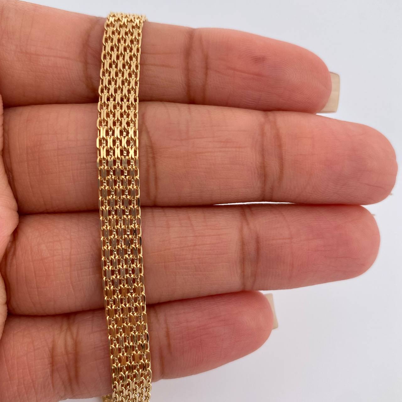 Pulso China 7.5gr / 7 3/4 in / 6.35mm Oro Amarillo +1 18K %