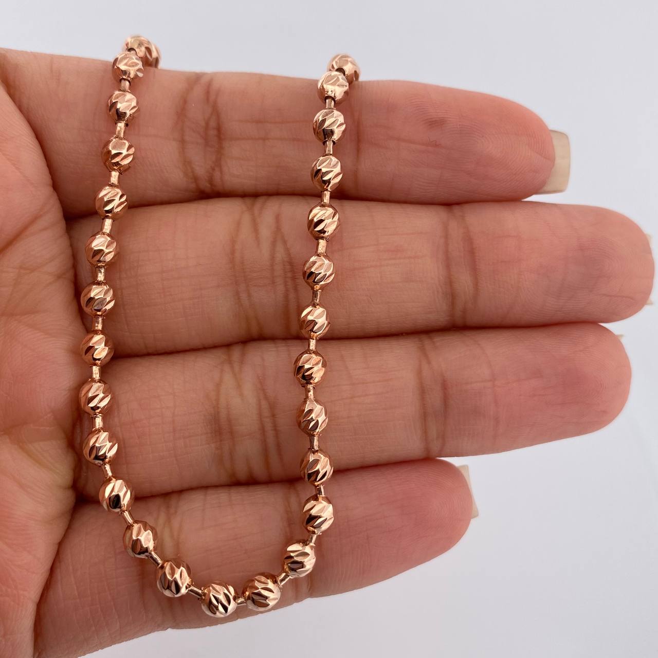 Cadena Militar 24.35gr / 23 3/4 in / 4mm Oro Rosa 18K %