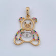 Dije Cilueta Oso 5.5gr / 1 1/2 in / Dos Oros Amarillo Blanco 18K %