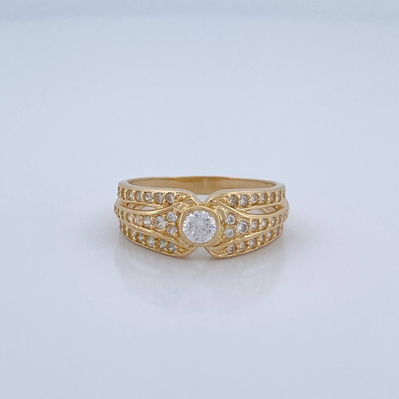 Anillo Cinturon Triple Barril 3.55gr / T7 / Oro Amarillo 18K %