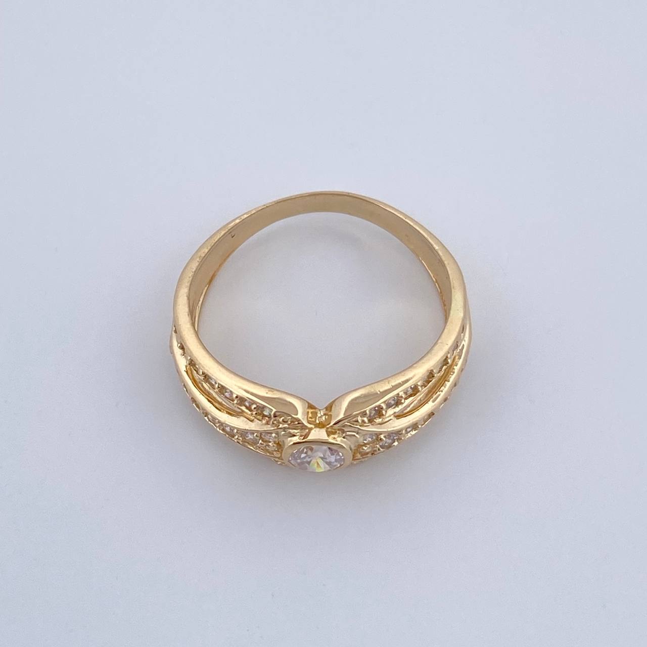 Anillo Cinturon Triple Barril 3.55gr / T7 / Oro Amarillo 18K %