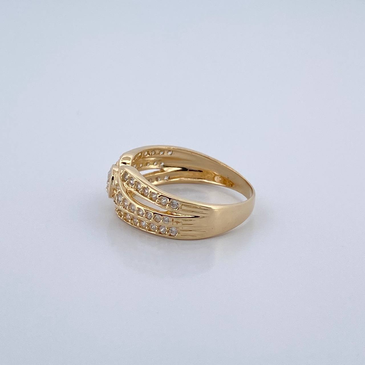 Anillo Cinturon Triple Barril 3.55gr / T7 / Oro Amarillo 18K %