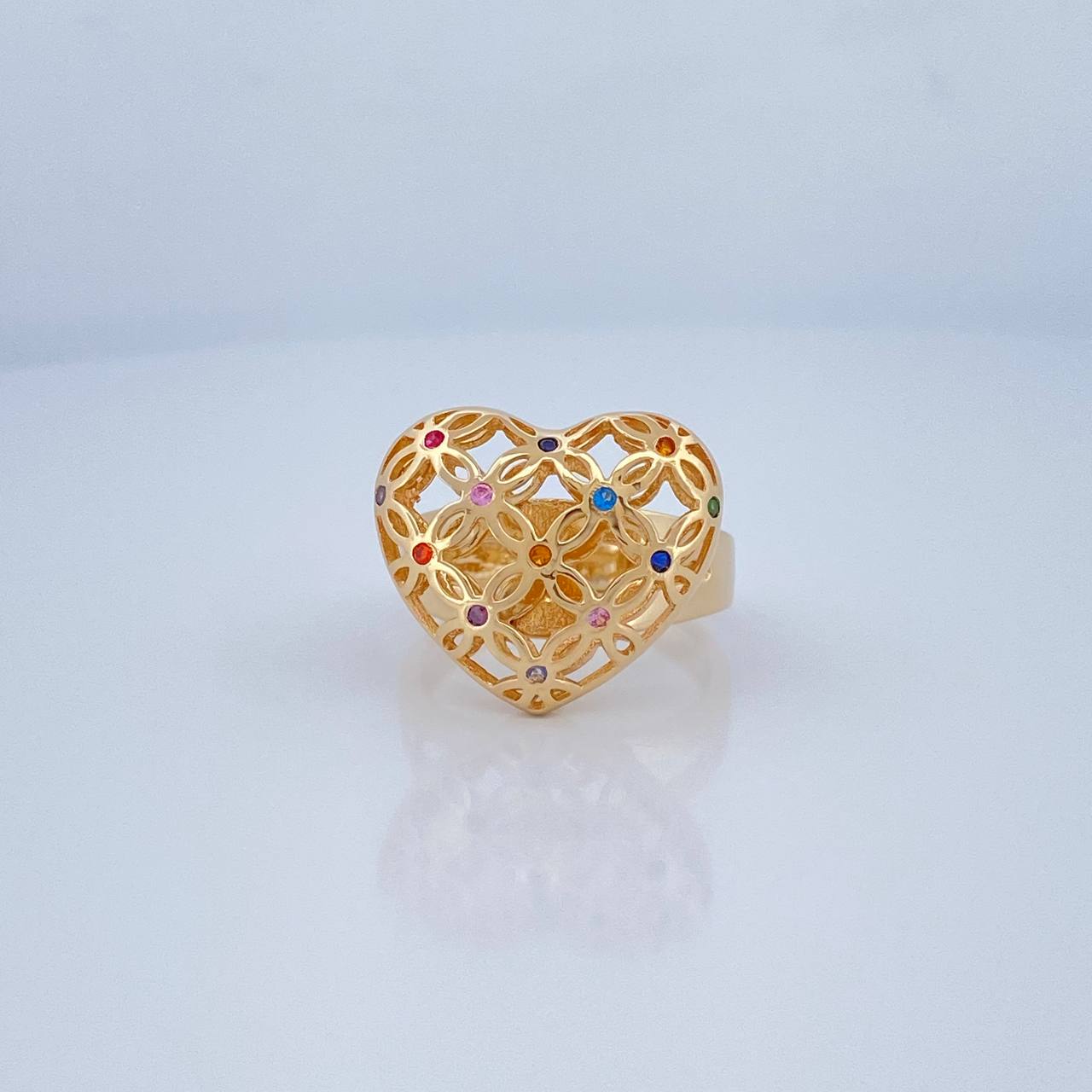 Anillo Corazon Filigrama 6gr / T7 1/2 / Oro Amarillo 18K %