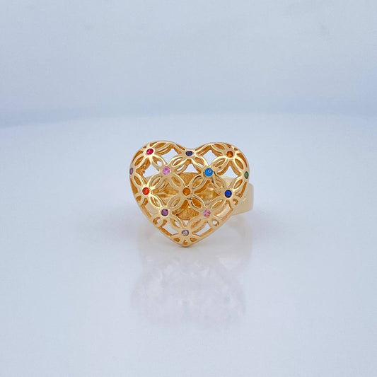 Anillo Corazon Filigrama 6gr / T7 1/2 / Oro Amarillo 18K %