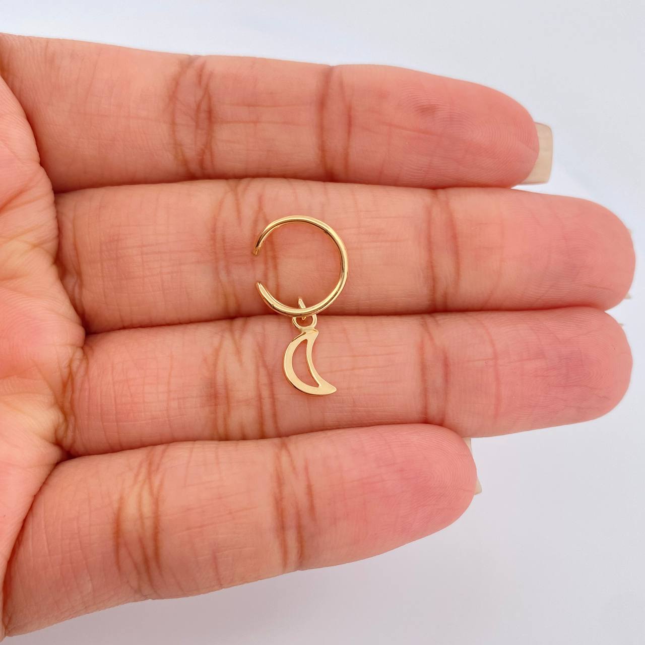 Piercing Simulador Luna 0.85gr / 1/2 in / Oro Amarillo 18K %