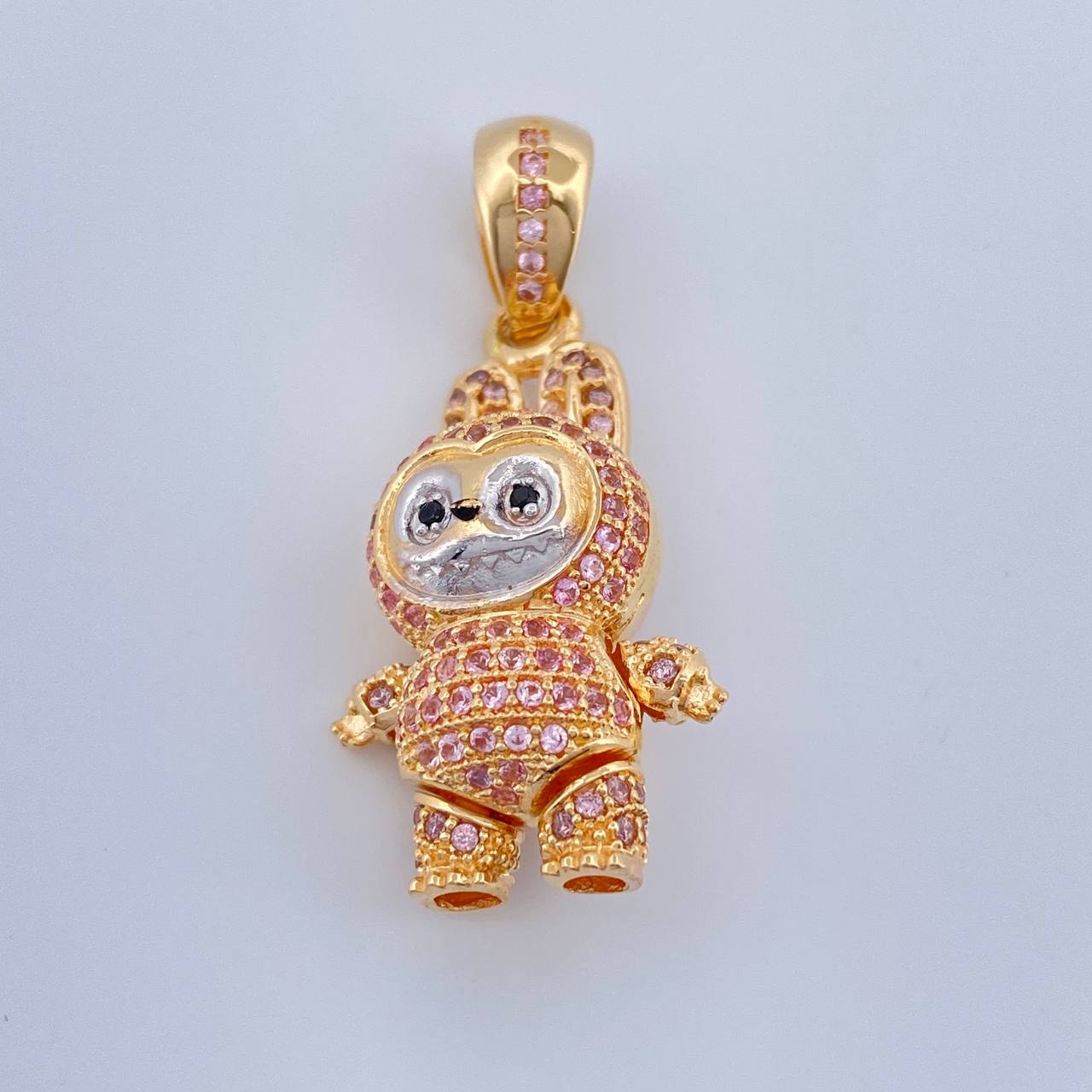 Pendant Smiling Rabbit 6.2gr / 1 1/2 in / Two-tone Yellow White Gold 18K %