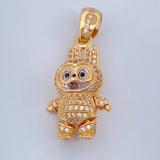 Pendant Smiling Rabbit 6.15gr / 1 1/2 in / Two-tone Yellow White Gold 18K %