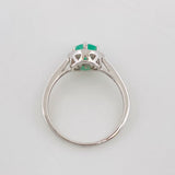 Anillo Halo Circular Esmeralda 40pts 1.65g / T5 3/4 Plata 925