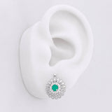 Topos Flor Esmeralda 32pts 2.85g / in / 12.6mm Plata 925