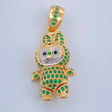 Dije Conejo Sonriente 6.05gr / 1 1/4 in / Dos Oros Amarillo Blanco 18K $