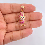 Dije Conejo Sonriente 6.05gr / 1 1/4 in / Dos Oros Amarillo Blanco 18K $