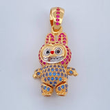 Dije Conejo Sonriente 5.95gr / 1 1/4 in / Dos Oros Amarillo Blanco 18K $