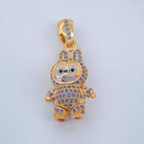 Dije Conejo Sonriente 5.9gr / 1 1/4 in / Dos Oros Amarillo Blanco 18K $
