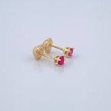 Stud Earrings Bezel 0.6gr / 18K Yellow Gold %
