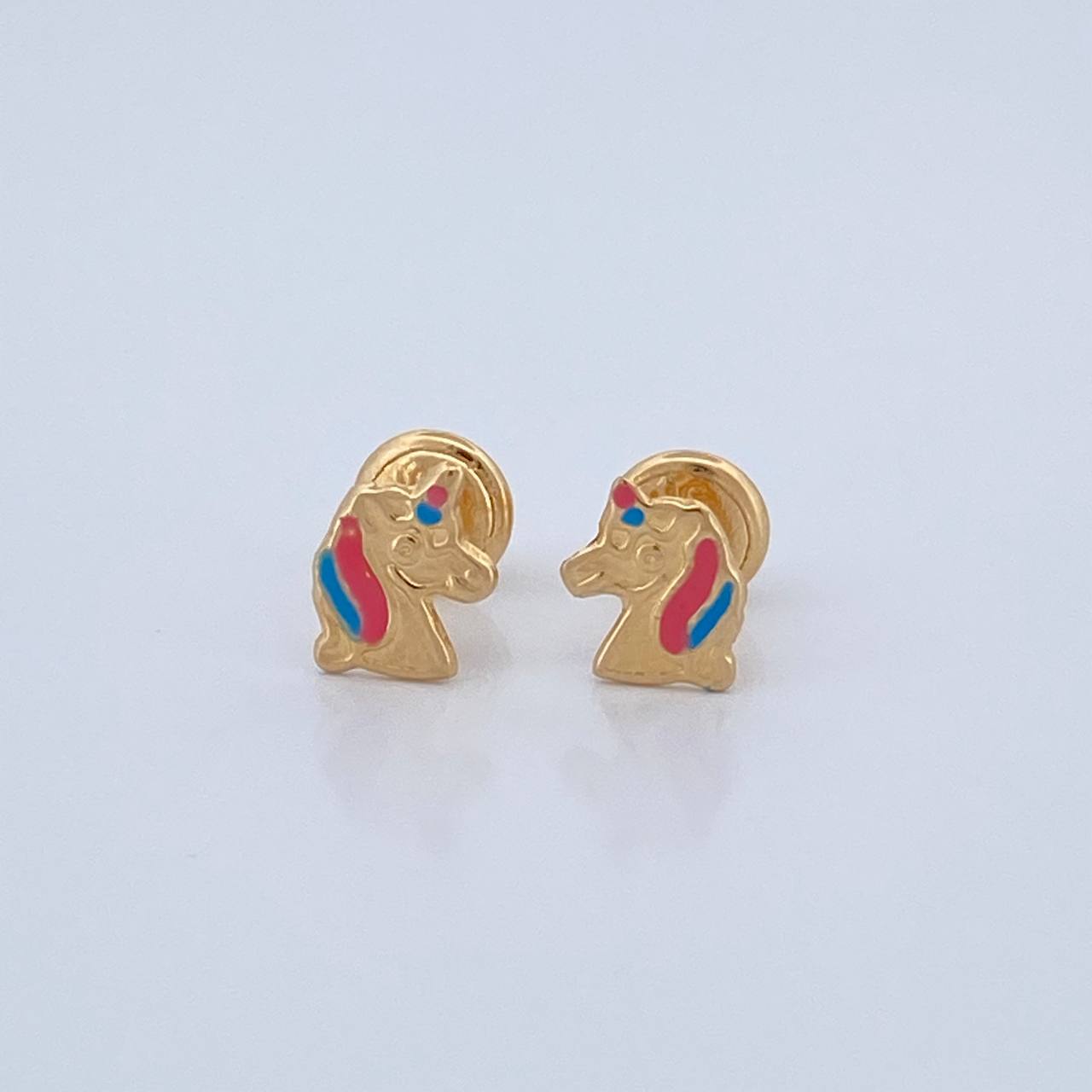 Stud Earrings Unicorn 0.55gr / 18K Yellow Gold %