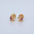 Stud Earrings Unicorn 0.55gr / 18K Yellow Gold %