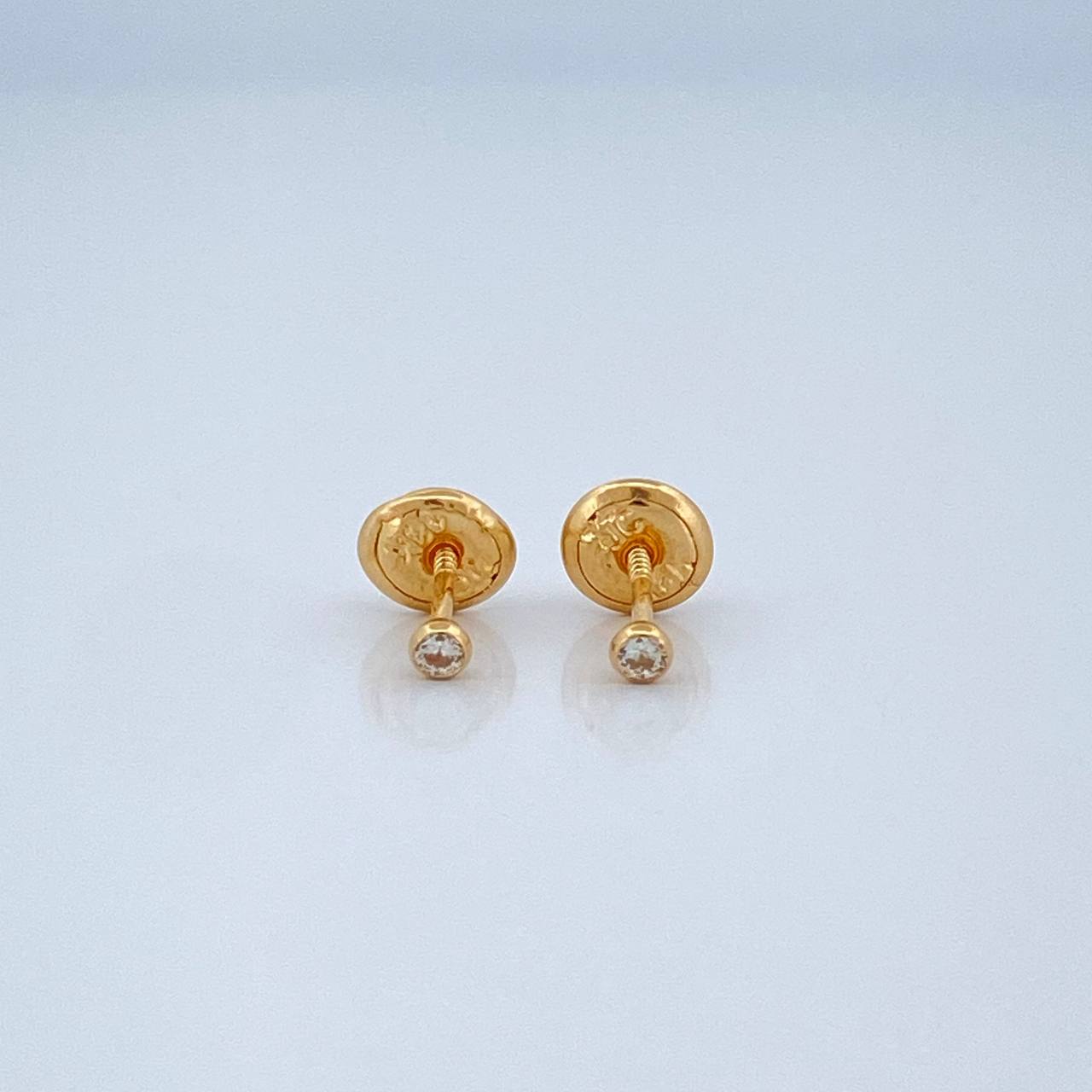 Bezel Stud Earrings 0.4gr / 2.2mm Yellow Gold 18K &