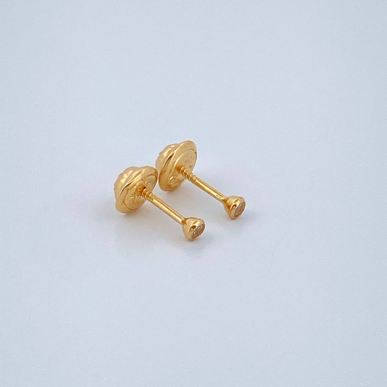Bezel Stud Earrings 0.4gr / 2.2mm Yellow Gold 18K &