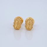 Stud Earrings Silhouette Virgin Guadalupe 0.6gr / 18K Yellow Gold %