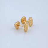 Stud Earrings Silhouette Virgin Guadalupe 0.65gr / 18K Yellow Gold %
