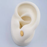 Stud Earrings Silhouette Virgin Guadalupe 0.6gr / 18K Yellow Gold %