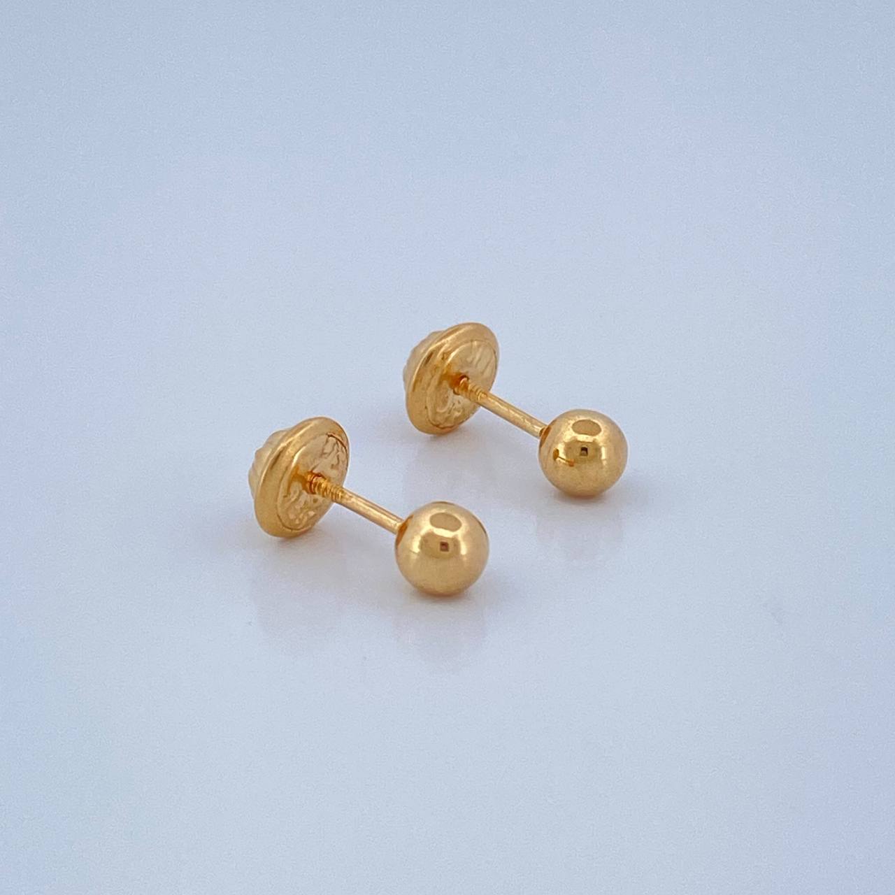 Bead Stud Earrings 0.5gr / 5mm Yellow Gold 18K &
