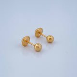 Bead Stud Earrings 0.5gr / 5mm Yellow Gold 18K &