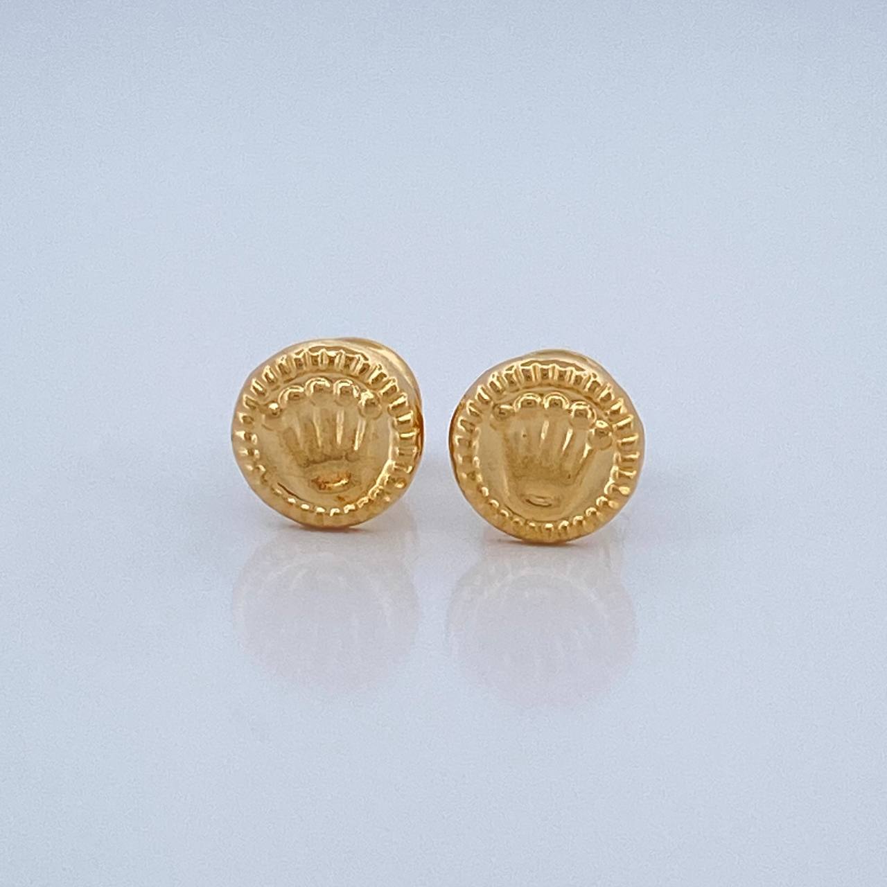 Stud Earrings Crown 0.7gr / Yellow Gold 18K &