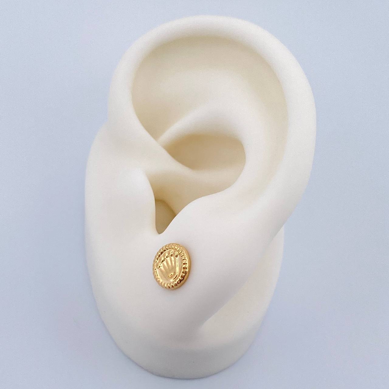 Stud Earrings Crown 0.7gr / Yellow Gold 18K &