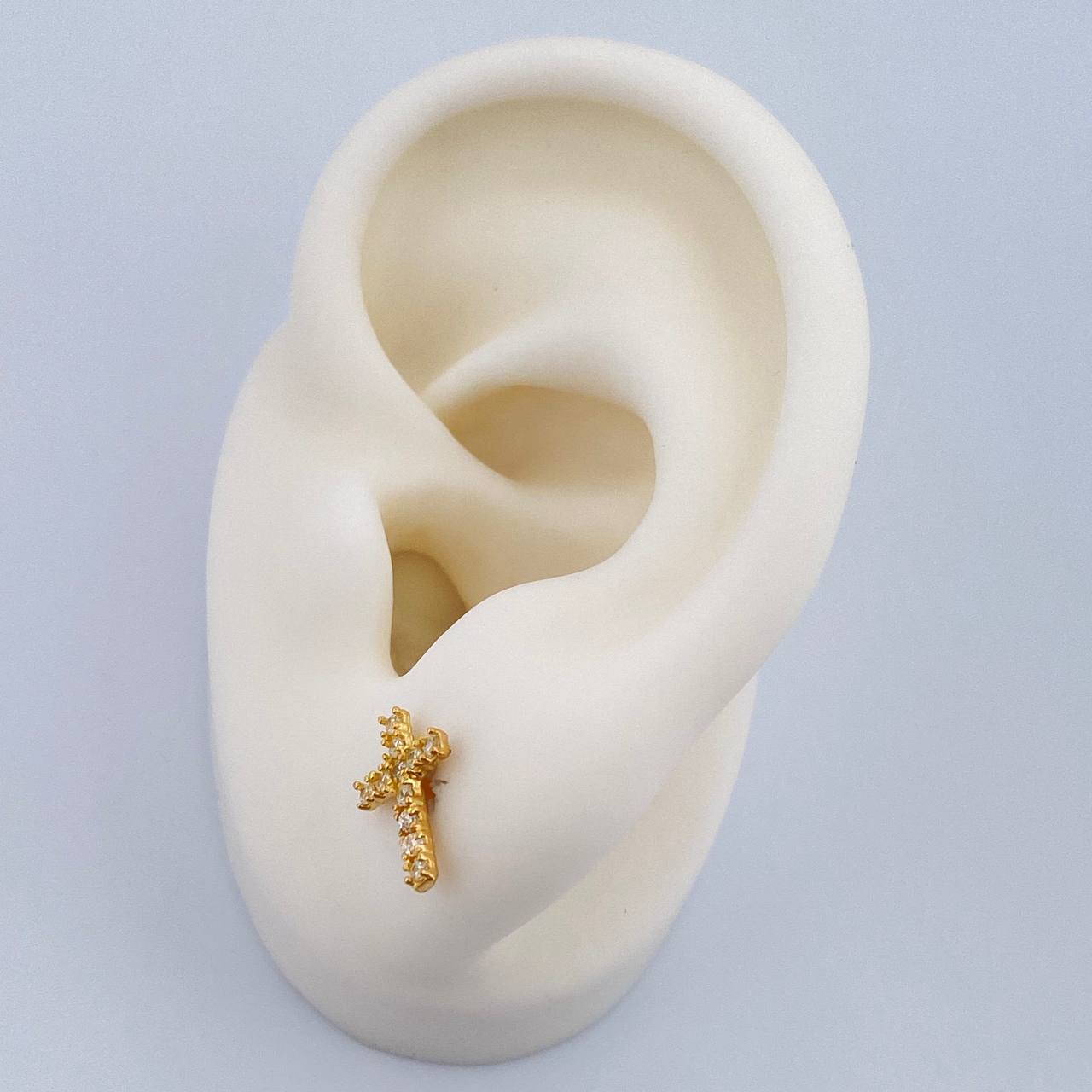 Topos Cruz 0.9gr / 1/2 in / Oro Amarillo 18K %