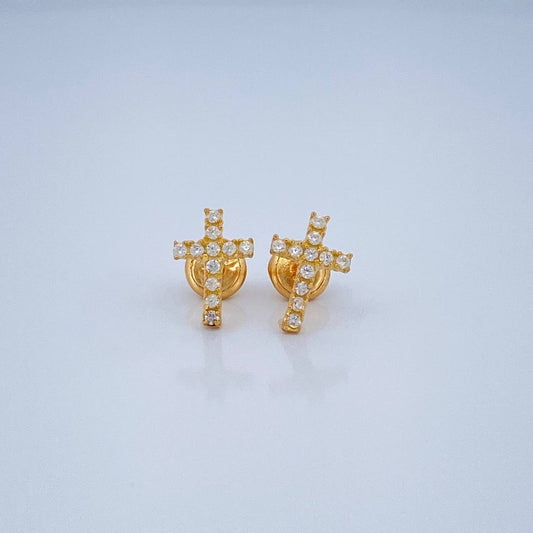 Topos Cruz 0.9gr / 1/2 in / Oro Amarillo 18K %