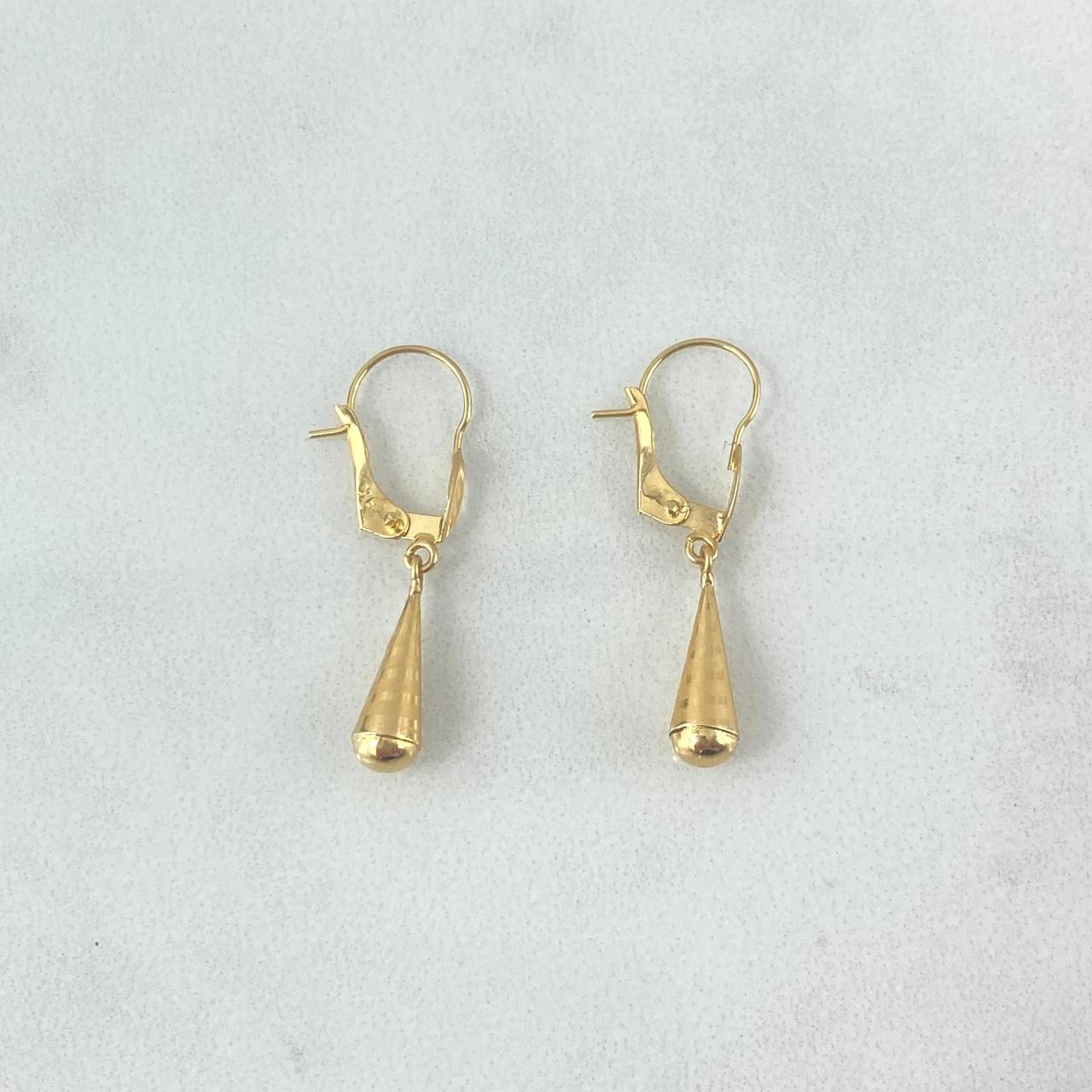 Candongas Lagrima 0.85gr / 1 1/4 in / Oro Amarillo 18K