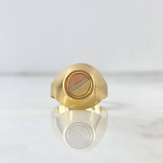 Anillo Sello Circulo 1.8gr / T7 1/4 / Tres Oros 18K